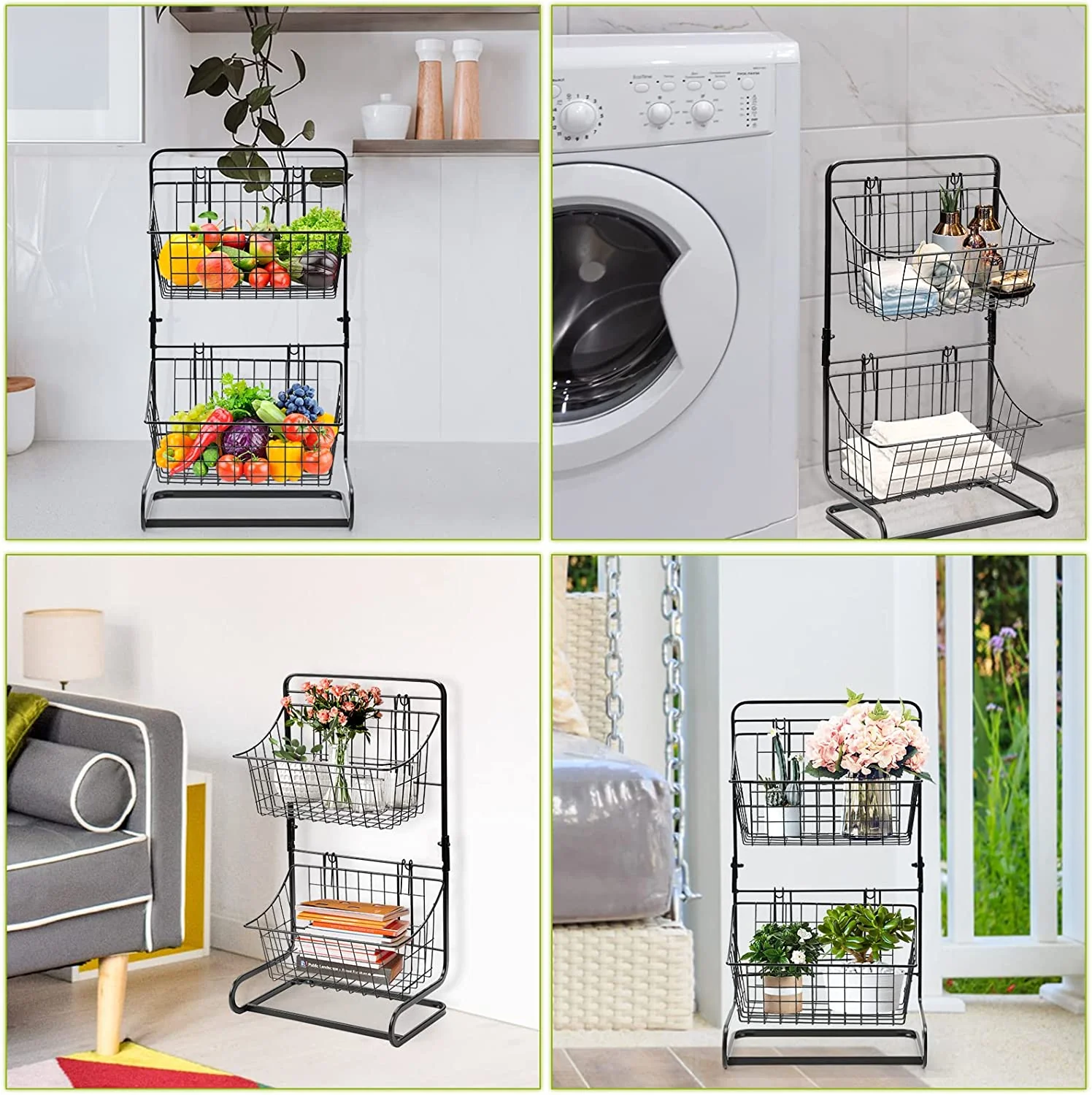 Organizator baie/bucatarie cu 2 cosuri pentru diverse alimente si obiecte [1]