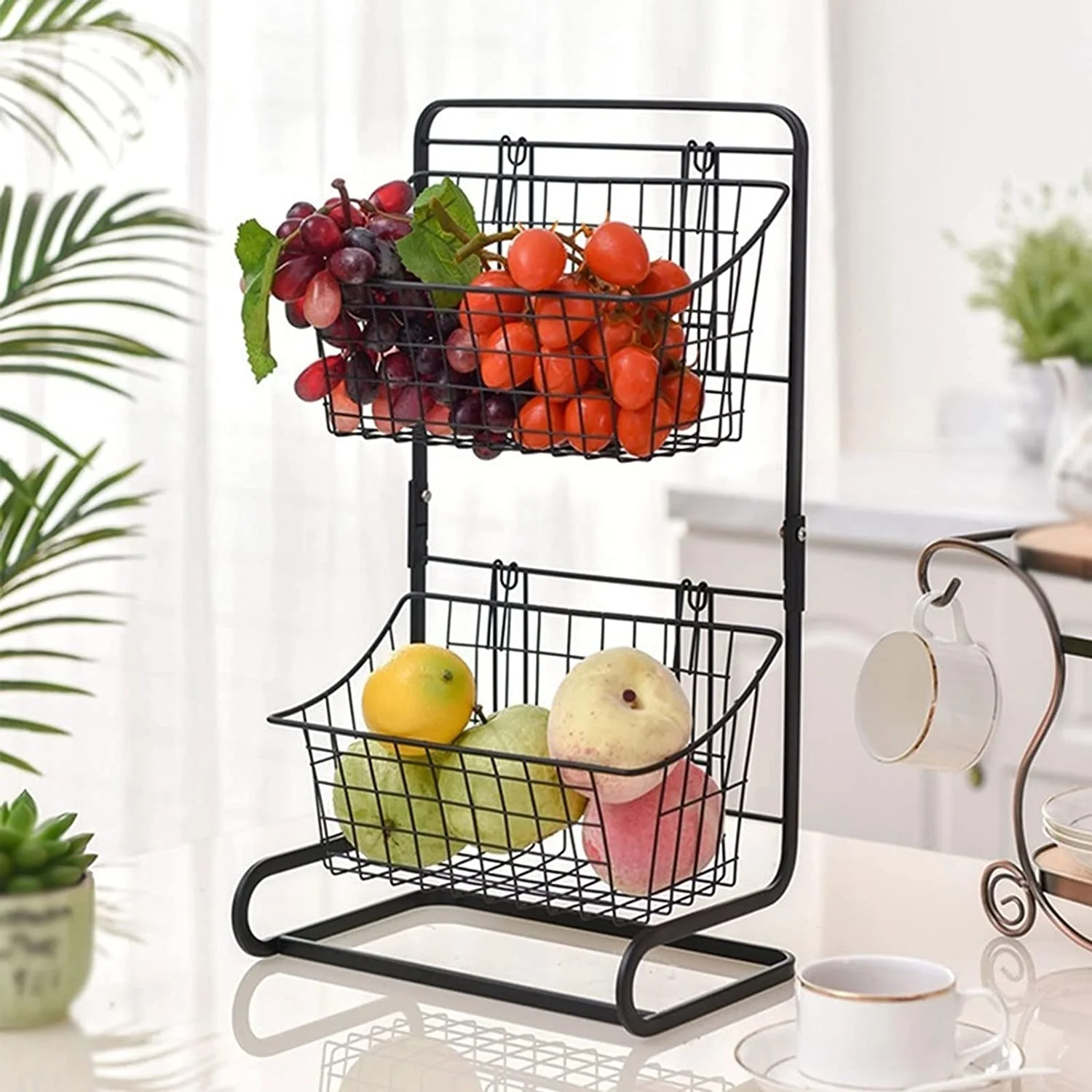 ORGANIZARE & DEPOZITARE - Organizator baie/bucatarie cu 2 cosuri pentru diverse alimente si obiecte