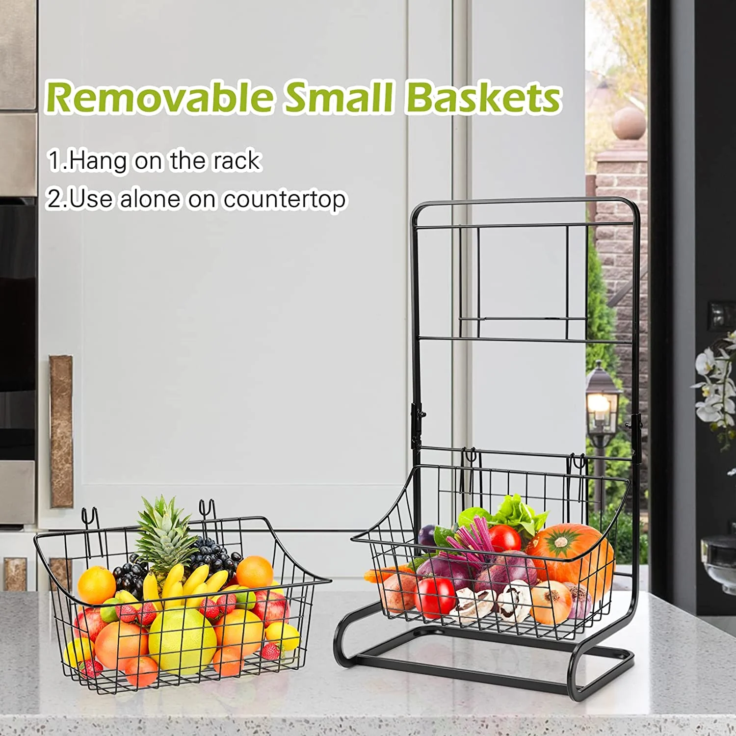 Organizator baie/bucatarie cu 2 cosuri pentru diverse alimente si obiecte [5]