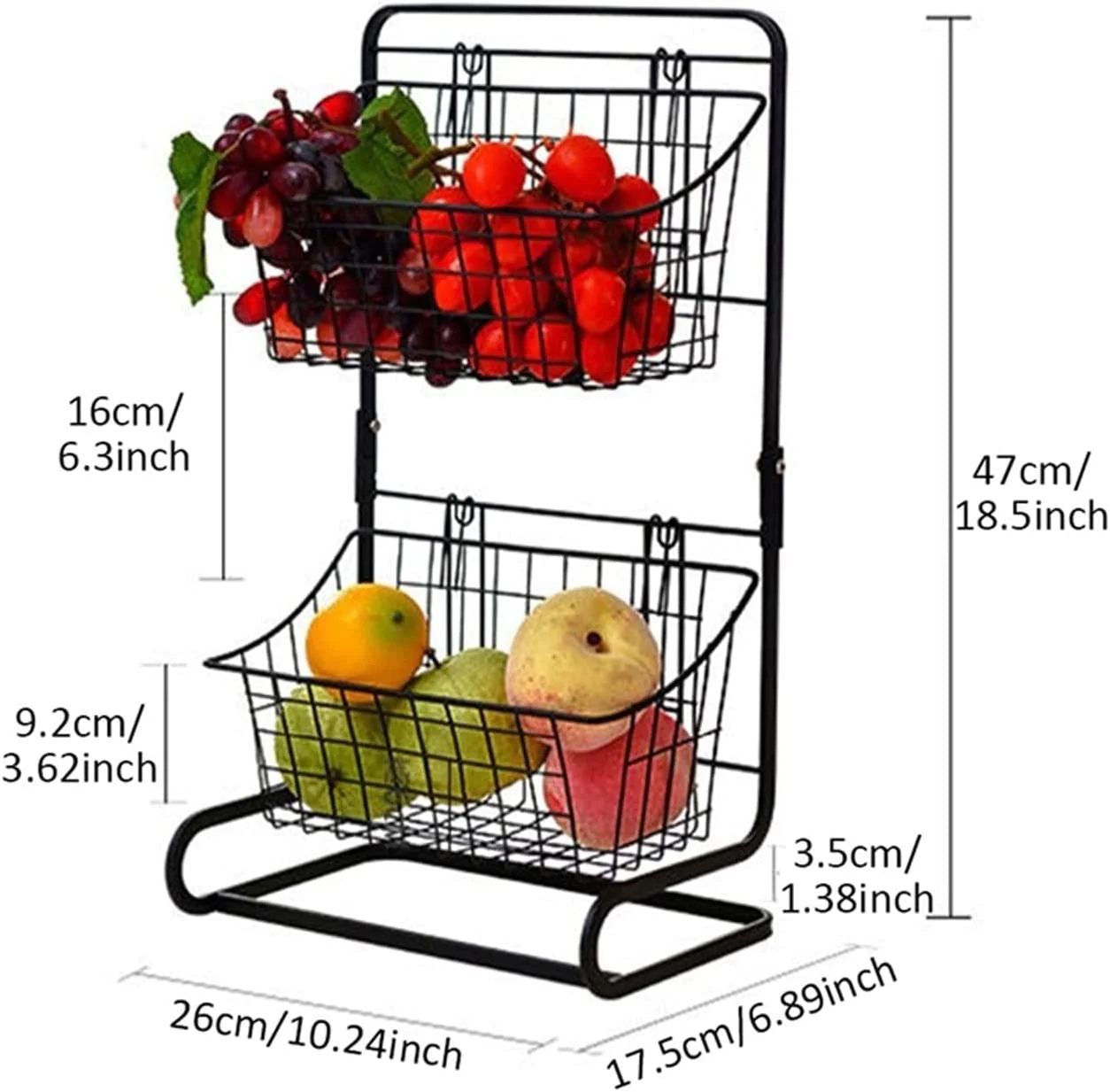 Organizator baie/bucatarie cu 2 cosuri pentru diverse alimente si obiecte [2]