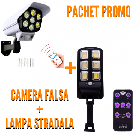 TOATE PRODUSELE - Set Camera Falsa solara si Lampa stradala cu 96 leduri