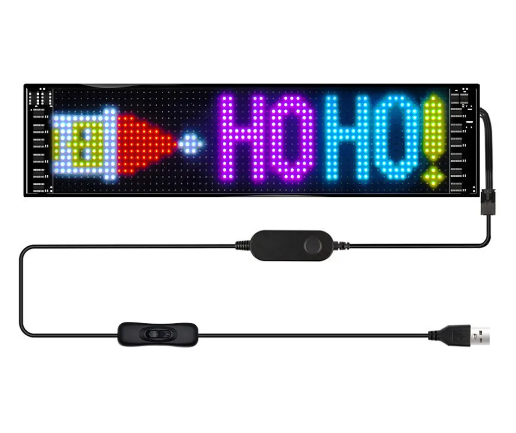 Panou LED RGB programabil, flexibil, control Bluetooth din aplicatie, afisaj text și animatii, alimentare USB [4]