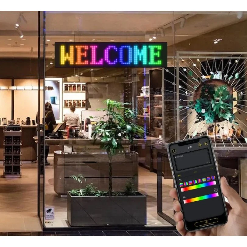 Panou LED RGB programabil, flexibil, control Bluetooth din aplicatie, afisaj text și animatii, alimentare USB [1]