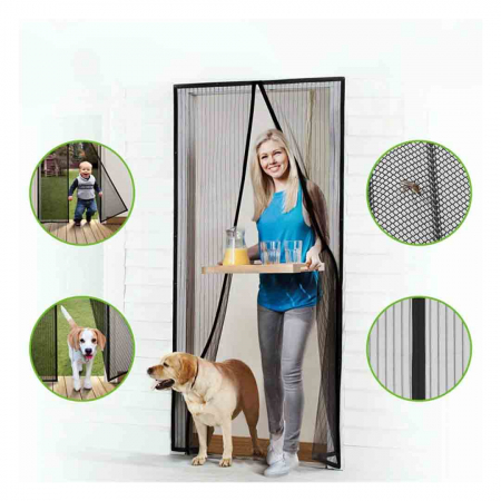 PRET MAXIM 49.99 LEI - Plasa Anti Insecte pentru usa, Perdea Cu Magneti, dimensiune 210 x 100 cm