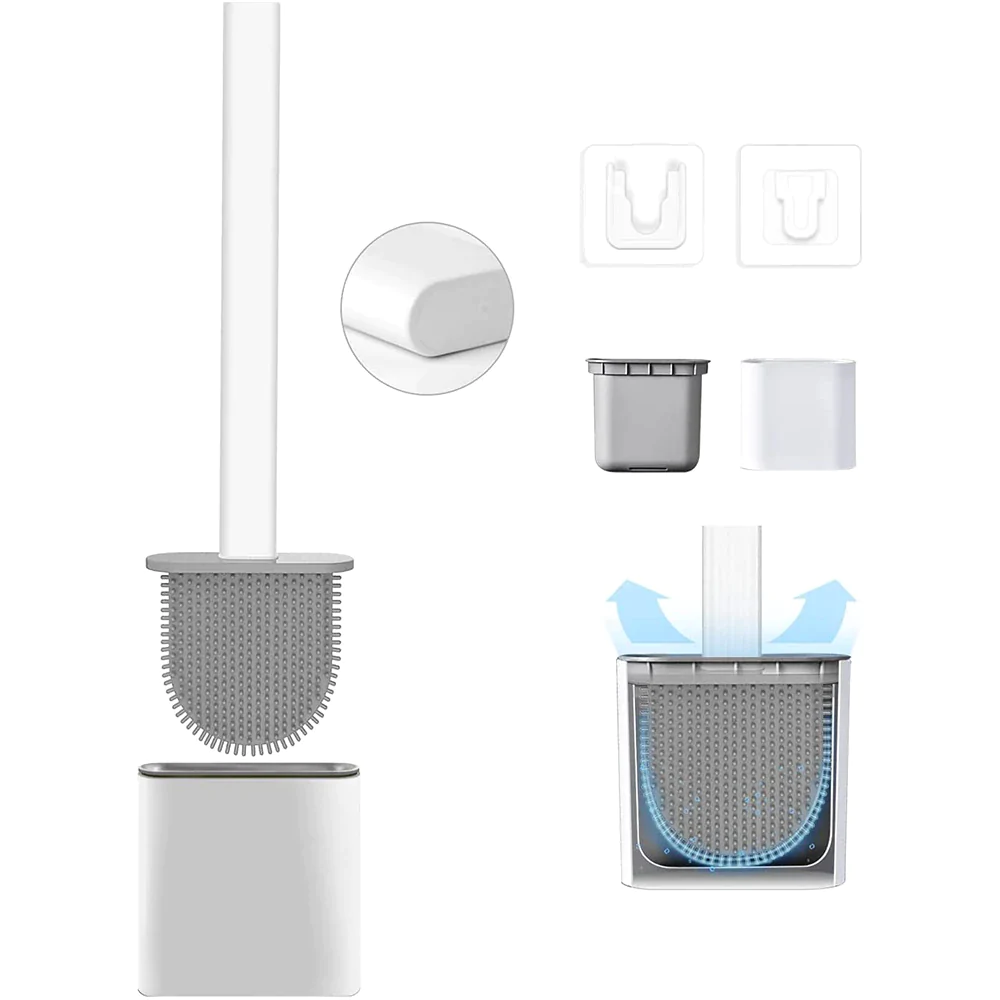 Perie pentru WC din silicon cu cap flexibil [9]