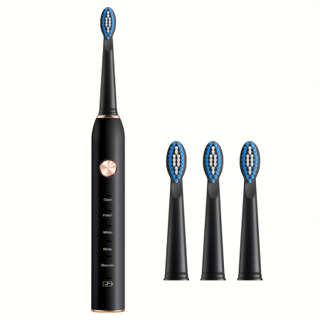 CADOURI FEMEI - Periuta de Dinti Electrica Smart, 3 capete incluse, 5 Moduri de actiune, Incarcare USB