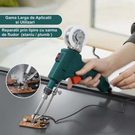Pistol de Lipit Automat cu Fludor, 40W–80W, Temperatura 450°C, Ideal pentru Electronica si Reparatii, Cositorit [1]