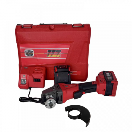 SCULE SI UNELTE - Polizor Unghiular / Flex German Meister cu 2 Acumulatori, 36V, 8Ah, 10000 RPM, Rosu