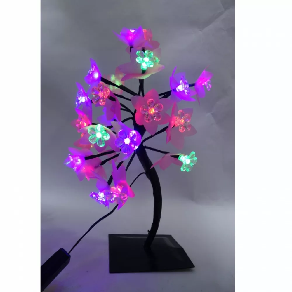 Pomisor cu flori si 20 leduri colorate, roz/verde/albastru/rosu 35 cm [1]