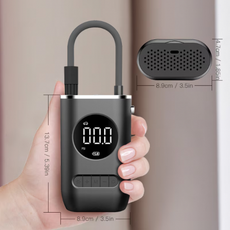 Pompa de aer electrica pentru masina (Compresor), Multifunctionala, 4000 mAh, 120W, afisaj digital LCD, lanterna LED, incarcare USB, Portabila [11]