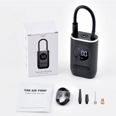 Pompa de aer electrica pentru masina (Compresor), Multifunctionala, 4000 mAh, 120W, afisaj digital LCD, lanterna LED, incarcare USB, Portabila [5]