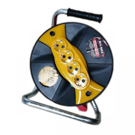 Prelungitor rola cu tambur 30m/50m, 4 prize, 2x2.5 mm, maner transport [4]