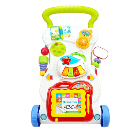 Premergator Baby Walker, multifunctional, pentru bebe , 7 jucarii montabile , Alb [6]