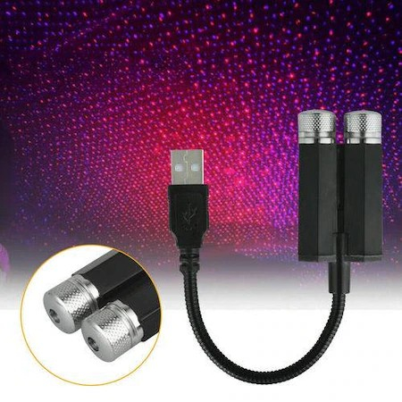 PRET MAXIM 49.99 LEI - Proiector cu Lumina Laser ambientala cu stele, in doua culori rosu si mov