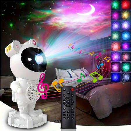 Proiector Laser Astronaut cu Joc de Lumini Aurora Boreala si Stele, Boxa Bluetooth, Timer, Telecomanda [4]