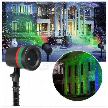 DECORATIUNI CRACIUN - Proiector Laser Light cu lumini verzi si rosii pentru exteriorul casei, decoratiune Craciun