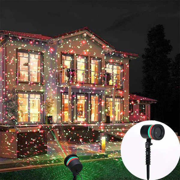 Proiector Laser Light cu lumini verzi si rosii pentru exteriorul casei, decoratiune Craciun [1]