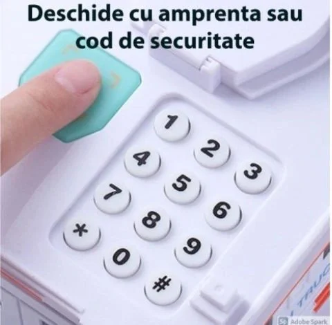 Pusculita Inteligenta pentru copii cu parola securitate si amprenta, Cash Truck [4]