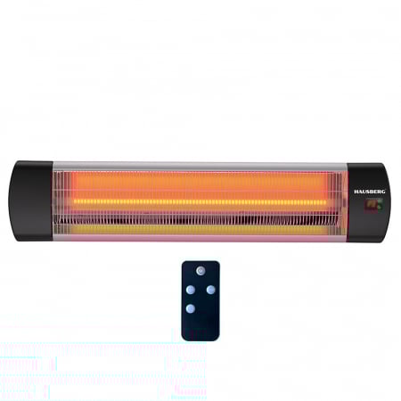TOATE PRODUSELE - Radiator electric digital cu infrarosu, 2000W, Telecomanda, 1 tub quartz, 3 trepte putere, protective IP65, material carcasa din aluminiu oxidat, Hausberg HB-8553