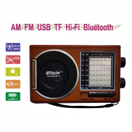 Radio FM portabil cu Incarcare solara, Bluetooth, Lanterna, Radio 8 Benzi, Usb, Slot de Card TF, Panou Solar, Rsdo RD-098UBT [3]