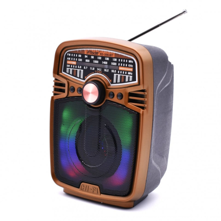 TOATE PRODUSELE - Radio portabil cu Bluetooth si Acumulator INCLUS, Lumini Led RGB, MP3, USB, TF, FM, AM, SW, RD-306UBT