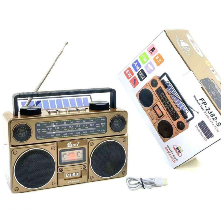 TOATE PRODUSELE - Radio portabil cu panou solar, bluetooth, 10W, USB, TF, AM, FM, SW, AUX, acumulator 3.7v 1200mah