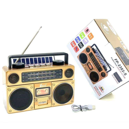 Radio portabil cu panou solar, bluetooth, 10W, USB, TF, AM, FM, SW, AUX, acumulator 3.7v 1200mah [4]