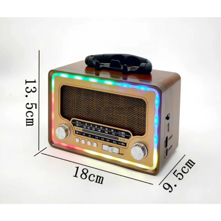 Radio Portabil FM/AM/SW cu Bluetooth, Lumini RGB, MP3 USB/TF, Baterie Reincarcabila 1200mAh, YG-7052 [4]