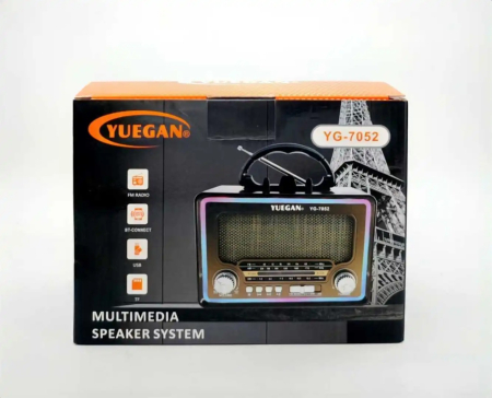 Radio Portabil FM/AM/SW cu Bluetooth, Lumini RGB, MP3 USB/TF, Baterie Reincarcabila 1200mAh, YG-7052 [3]