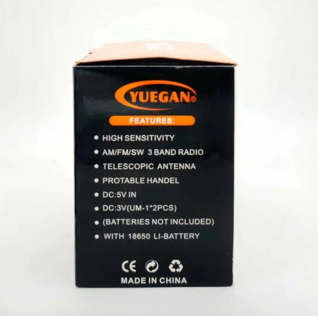 Radio Portabil FM/AM/SW cu Bluetooth, Lumini RGB, MP3 USB/TF, Baterie Reincarcabila 1200mAh, YG-7052 [5]