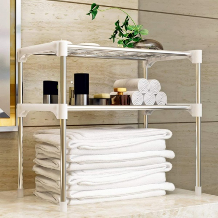 Raft extensibil tip etajera pentru cuptorul cu microunde, organizator blat bucatarie, birou, baie [2]