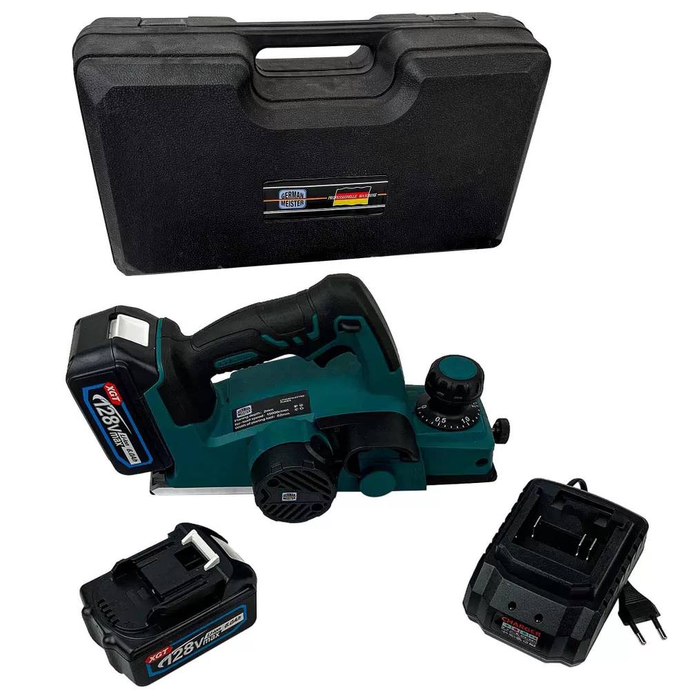 TOATE PRODUSELE - Rindea electrica German Meister cu 2 acumulatori 128V 6Ah, reglaj 2 mm, latime 82 mm