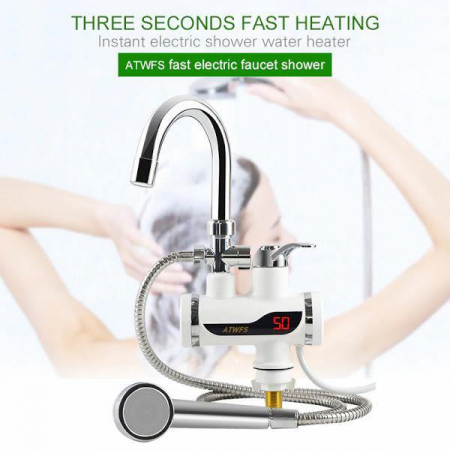Robinet electric instant apa calda cu afisaj si furtun pentru dus [2]