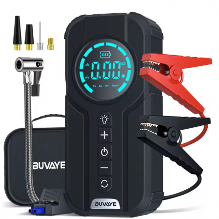 AUTO - Robot pornire auto multifunctional 4 in 1, compresor de aer, pornire de urgenta, incarcare wireless, lanterna