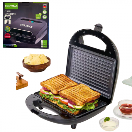 TOATE PRODUSELE - Sandwich Maker si Grill 2 in 1 SonyMax, Antiaderent, 2000W, Negru