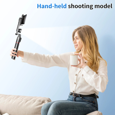 Selfie Stick Tripod L15 cu Lumină LED, AntiVibratie, Bluetooth Wireless, Extensibil 114 cm, 360°, Compatibil Android & iOS [1]
