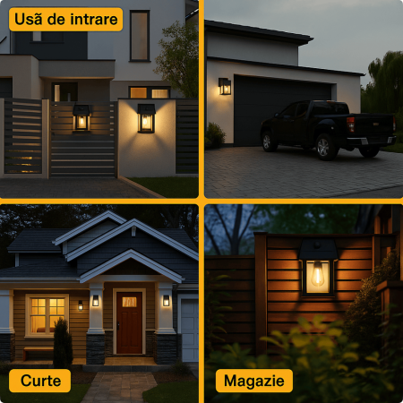 Set 10 x Lampa solara de perete cu senzor de miscare [9]
