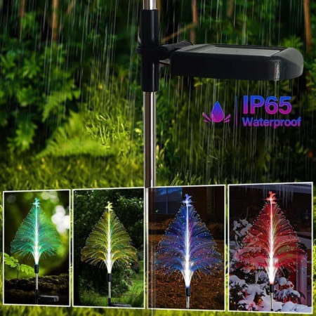 Set 2 Braduleti cu Panou Solar, Decoratiune pom de Craciun pentru gradina, 7 culori schimbatoare, IP65 [4]