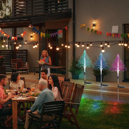 Set 2 Braduleti cu Panou Solar, Decoratiune pom de Craciun pentru gradina, 7 culori schimbatoare, IP65 [3]