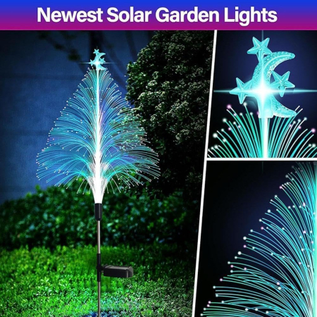 Set 2 Braduleti cu Panou Solar, Decoratiune pom de Craciun pentru gradina, 7 culori schimbatoare, IP65 [1]