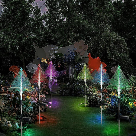 Set 2 Braduleti cu Panou Solar, Decoratiune pom de Craciun pentru gradina, 7 culori schimbatoare, IP65 [6]