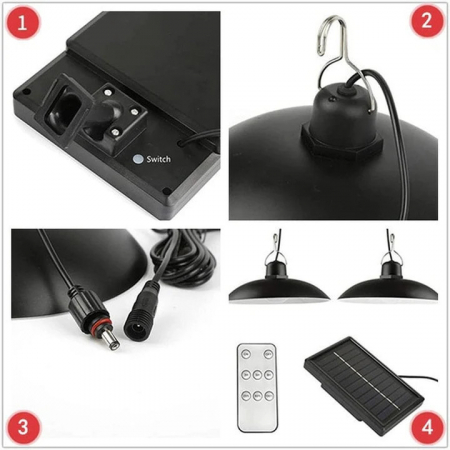 Set 2 Lampi Solare cu Abajur de Interior/Exterior cu telecomanda [8]