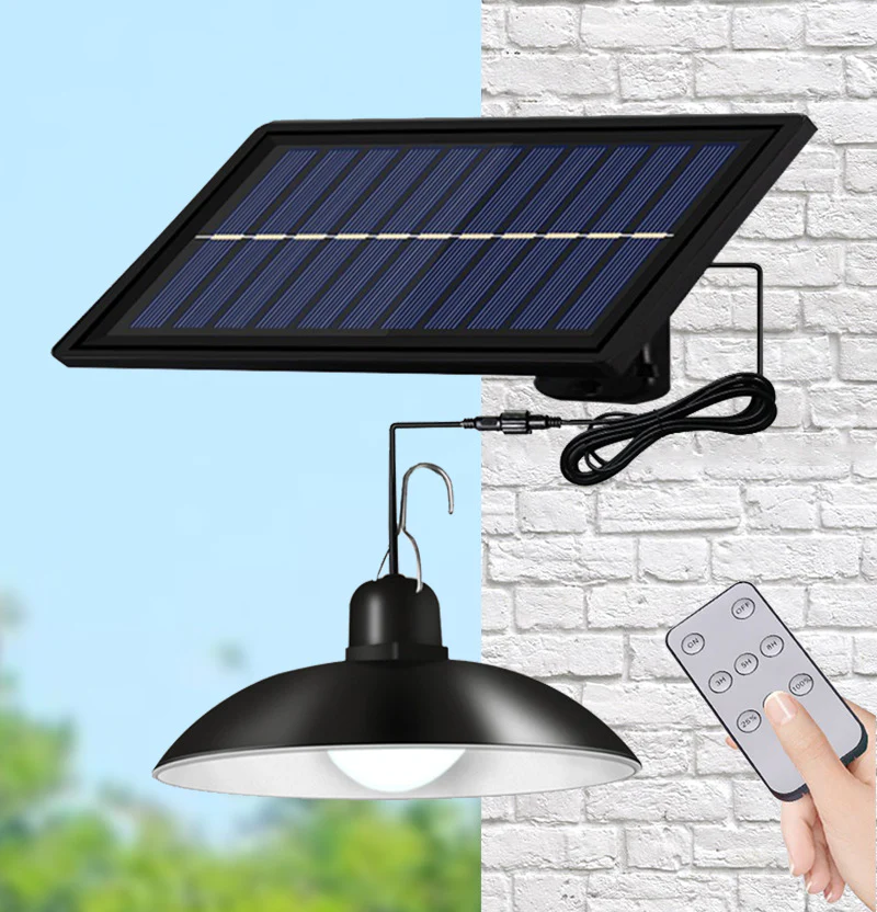 Set 2 Lampi Solare cu Abajur si Telecomanda, Interior/Exterior, Cablu 3 metri [1]