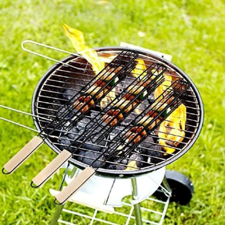 Set 2 ustensile pentru gratar, cu maner din lemn, 49x4.5x3.5cm [1]