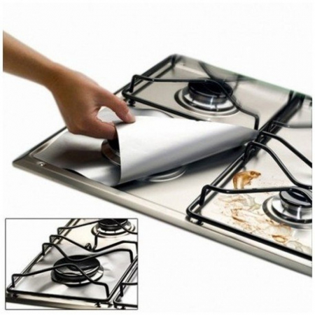 TOATE PRODUSELE - Set 4 folii detasabile de protectie pentru aragaz, usor de spalat, din teflon