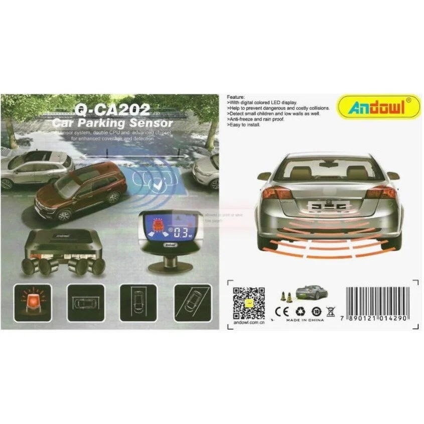 Set 4 senzori de parcare cu display digital LED Andowl CA202 [4]