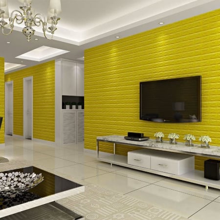 Set 5 Buc Tapet Autoadeziv 3D diverse culori, design caramida 70*77cm 3D, Roz /Verde /Galben /Negru /Albastru /Gri /Mov [11]