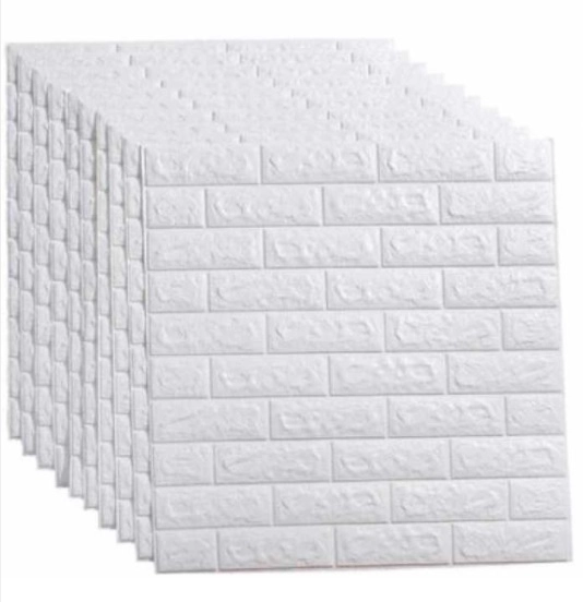 PLACI TAPET & MARMURA - Set 10 buc Tapet 3D Auto Adeziv Caramida Alba, Impermeabil