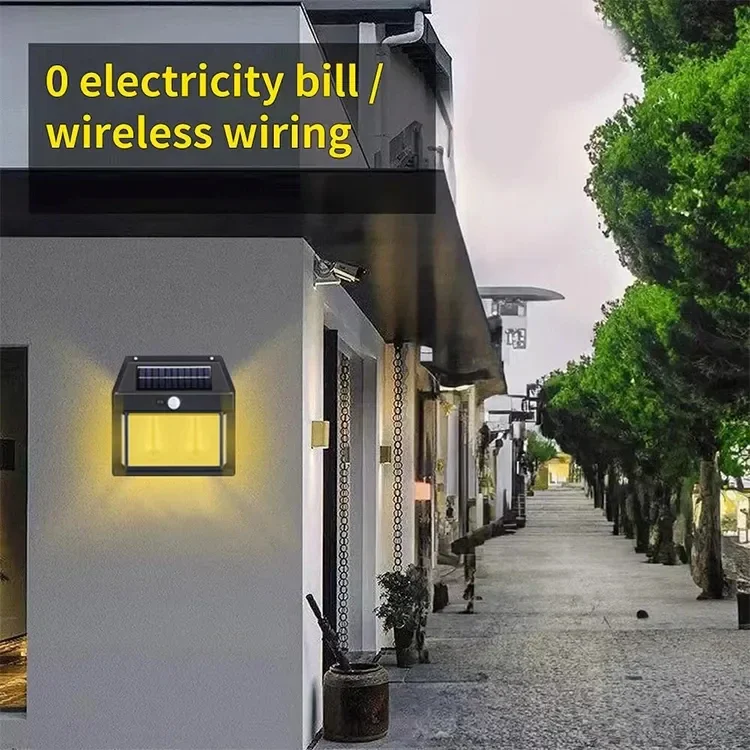 Set 6 x Lampa Solara de perete cu Senzor de Miscare, 2 Becuri, Lumina Puternica [4]