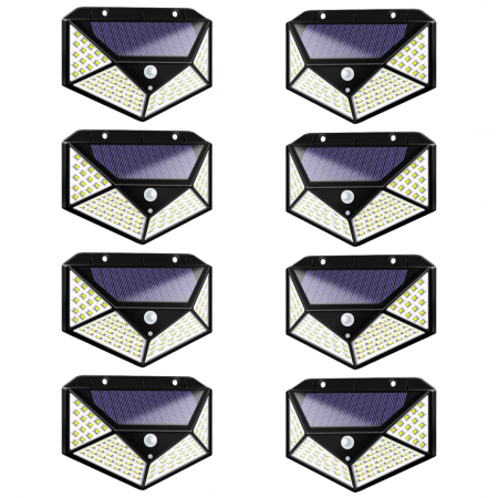 Set 8 Lampi solare cu 100 LED, Senzor de Miscare, 3 Moduri Iluminare [10]